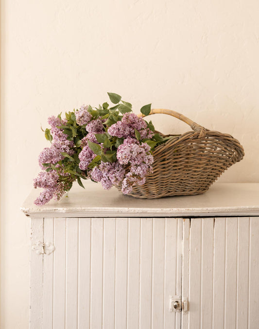 Basket of Fresh Cut Lilacs