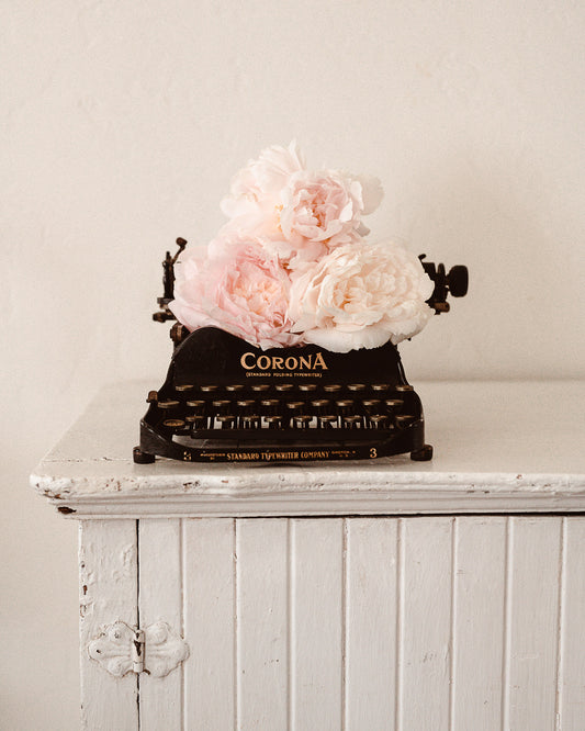 Typewriter Peonies